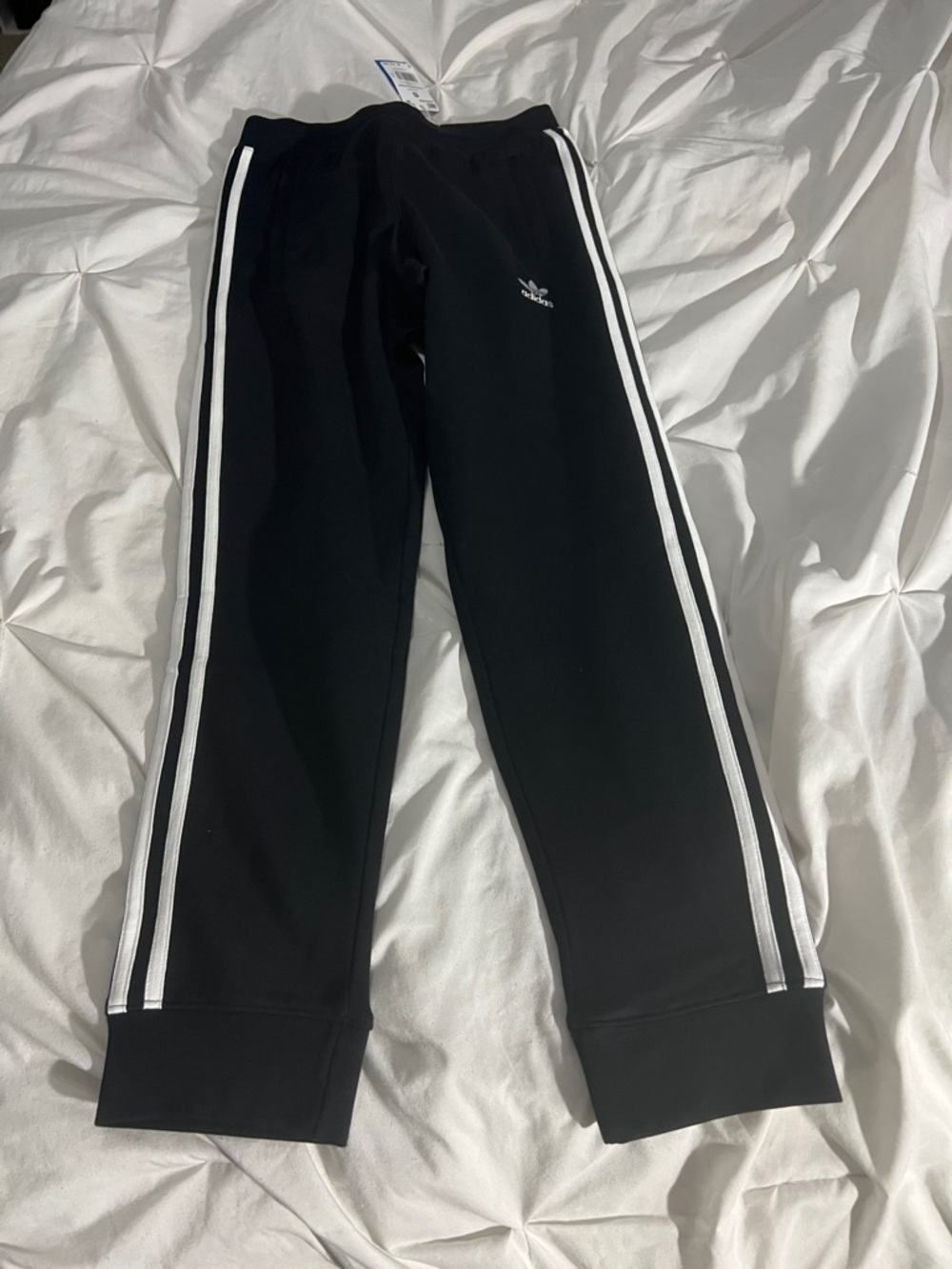 adidas Black Sweatpants with White Side Stripes